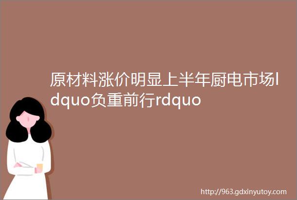 原材料涨价明显上半年厨电市场ldquo负重前行rdquo