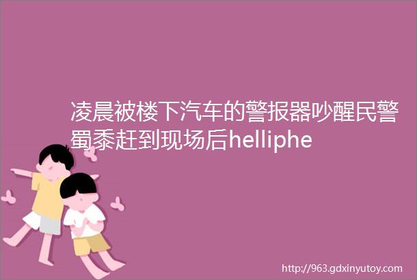 凌晨被楼下汽车的警报器吵醒民警蜀黍赶到现场后helliphellip