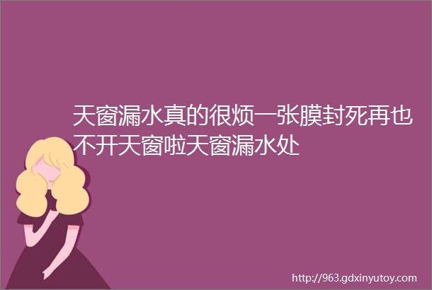 天窗漏水真的很烦一张膜封死再也不开天窗啦天窗漏水处