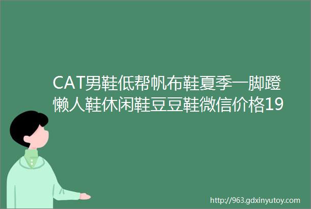 CAT男鞋低帮帆布鞋夏季一脚蹬懒人鞋休闲鞋豆豆鞋微信价格199包邮