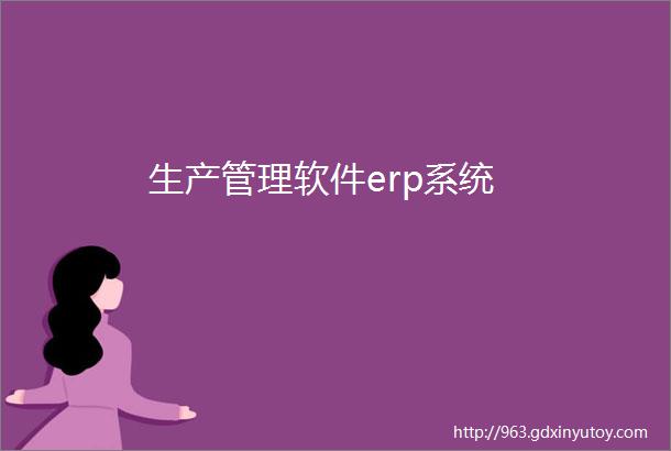 生产管理软件erp系统