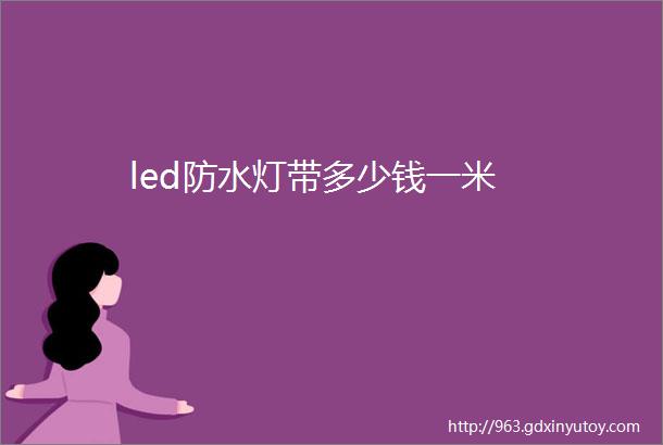 led防水灯带多少钱一米