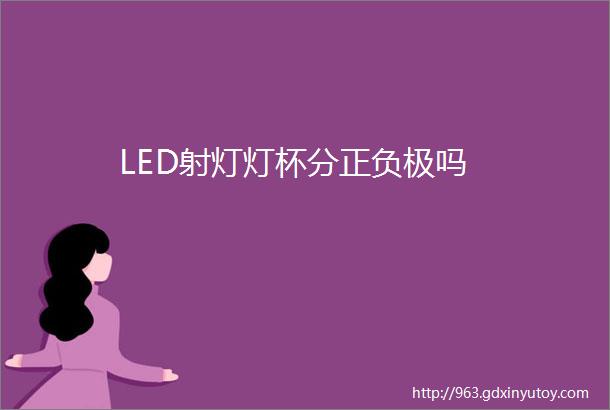 LED射灯灯杯分正负极吗