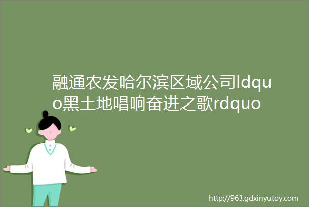 融通农发哈尔滨区域公司ldquo黑土地唱响奋进之歌rdquo主题文艺汇演展播2