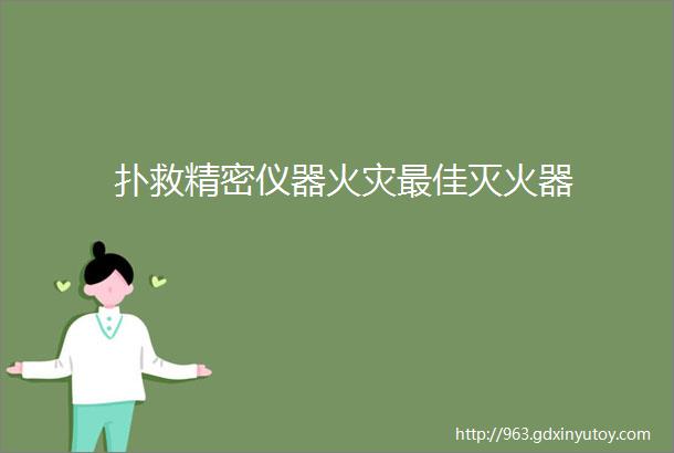 扑救精密仪器火灾最佳灭火器