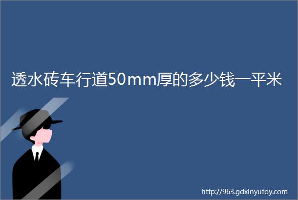 透水砖车行道50mm厚的多少钱一平米