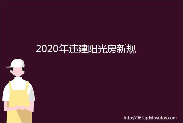 2020年违建阳光房新规