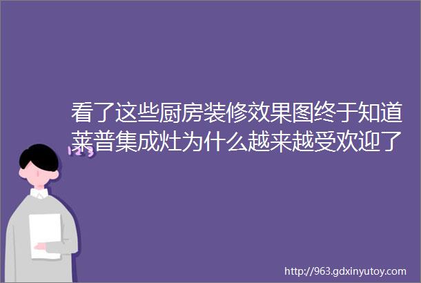 看了这些厨房装修效果图终于知道莱普集成灶为什么越来越受欢迎了