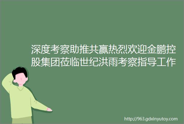 深度考察助推共赢热烈欢迎金鹏控股集团莅临世纪洪雨考察指导工作